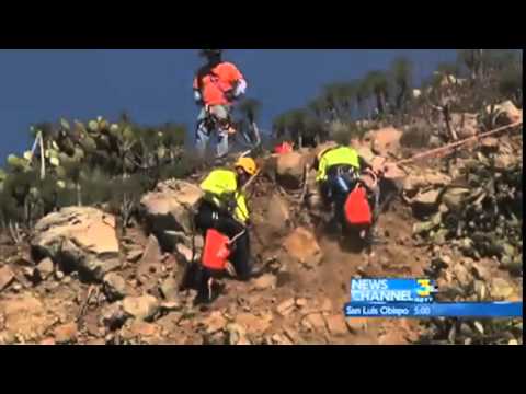 Caltrans Rock Climbers Remove Loose Rocks off Pacific Coast