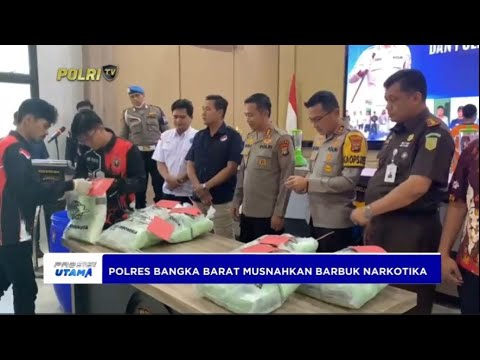 POLRES BANGKA BARAT POLDA BABEL PEMUSNAHAN BARBUK NARKOTIKA