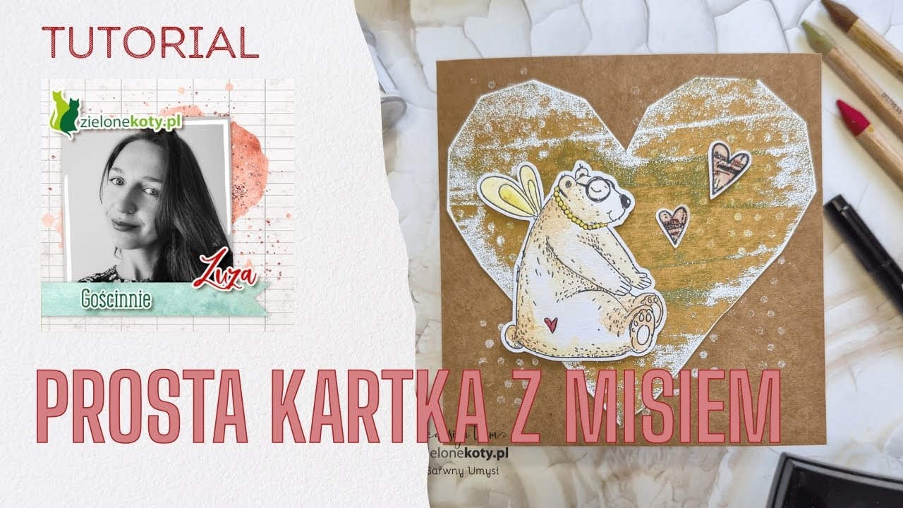 Prosta kartka z misiem + video | Zuza