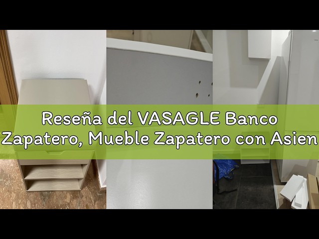 Vídeo relacionado con VASAGLE Custos Colección - Banco Zapatero, Mueble Zapatero con Asiento Tapizado, Banco Recibidor con 3 Compartimentos, 30 x 80 x 44 cm, para Entrada, Dormitorio, Blanco Nube y Gris Paloma LHS022WB01