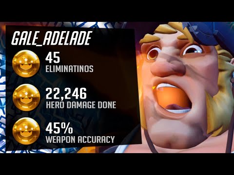 Gale Carry Torbjorn - 45 elims! [ Overwatch Season 32 Top 500 ]