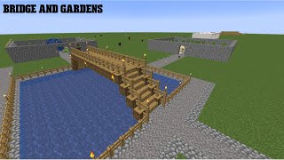 bridge and gardens in Minecraft