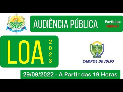 Audiência pública para elaboração da LOA 2023, Prefeitura Municipal de Campos de Júlio - MT