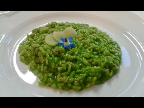 , title : 'Risotto con borragine, salsiccia e zenzero'