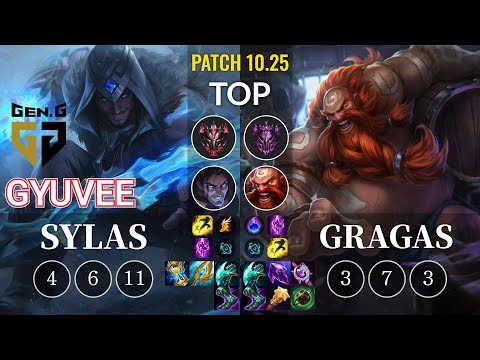 GEN gyuvee Sylas vs Gragas Top - KR Patch 10.25