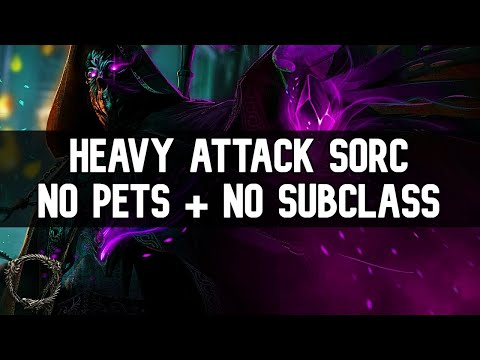 ESO - Solo One Bar Heavy Attack Sorcerer Build Guide! (No Pets + No Subclass)