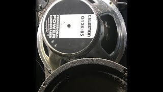 Video thumbnail for Celestion Vintage 30 vs Celestion G12K-85 as found in vintage Peavey 4 x 12 guitar cabinet by MattNortonMusic