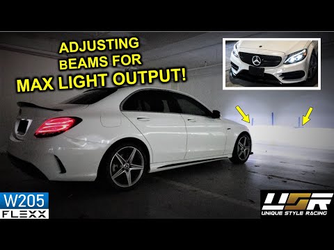 Max Lightbeam Output | How to adjust aim headlights on 2015+ Mercedes C300 W205