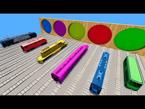 Trains vs Portal Trap - Train vs Deep Water - BeamNG #36