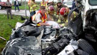 Scott H. Biram's Head-On With 18 Wheeler (still trapped in truck) 3/25/03