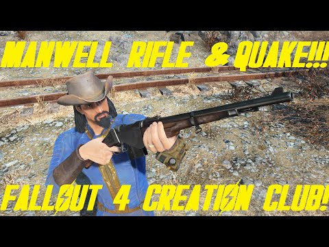 The Quantum Stag & Deathmatch! Fallout 4 Creation Club!!! Manwell Rifle & Quake Thunderbolt!