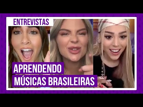 Luísa Sonza ensina Danna Paola e Aitana a cantarem músicas em português