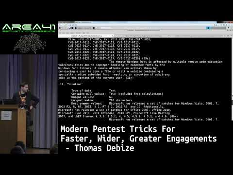 Thomas Debize Modern Pentest Tricks For Faster, Wider, Greater Engagements Area 41 2018