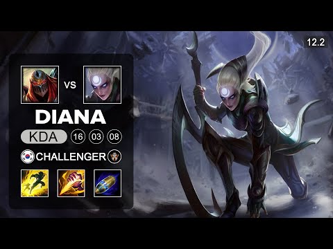 Diana Jungle vs Zed - KR Challenger - Season 12 Patch 12.2