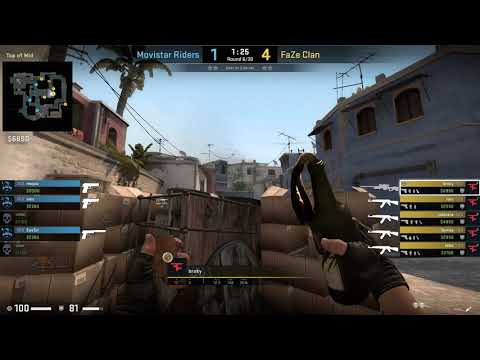CS:GO POV Demo FaZe broky (25/5) vs Movistar Riders (de_mirage)