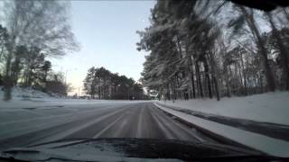 GoPro dash cam driving in the va beach snow