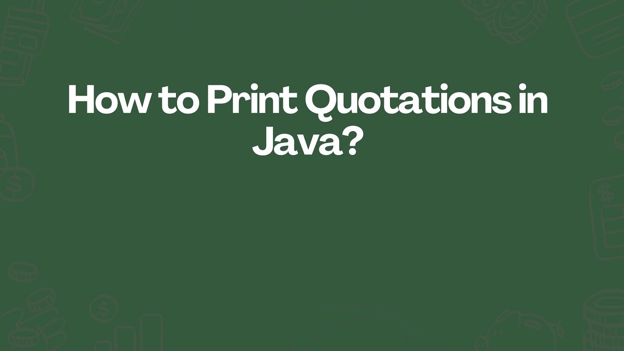 How to Print Quotations in Java?