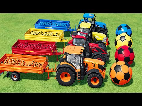 VALTRA, McCormick vs NEW HOLLAND, JOHN DEERE TRACTOR SOCCER BALLS vs PARKOUR CHALLENGE! FS22