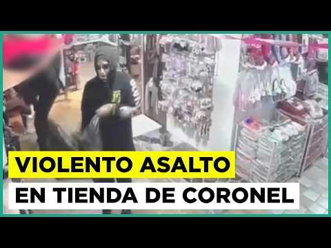 Enmascarados y armados: Cámara de seguridad capta violento asalto en tienda de Coronel