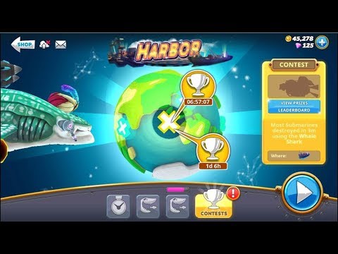 Whale Shark Submarines Live Contest (Harbor Map) - Hungry Shark World