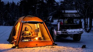 Hot Tent Winter Camping -18⁰c Freezing Cold Temperatures 
