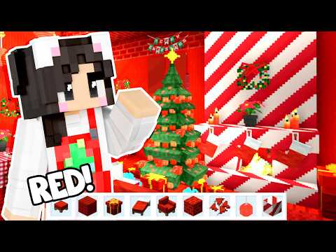 ❤️I Built A Red SANTA HOUSE In Minecraft!