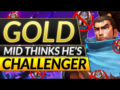 GOLD MID Thinks He is Challenger - COACH ROASTS HOPELESS YASUO Main - LoL Midlane Guide