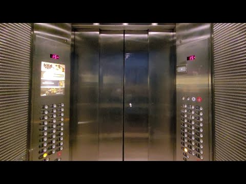 Beautiful Exterior Scenic Westinghouse Traction Elevators at Hilton, Atlanta, GA