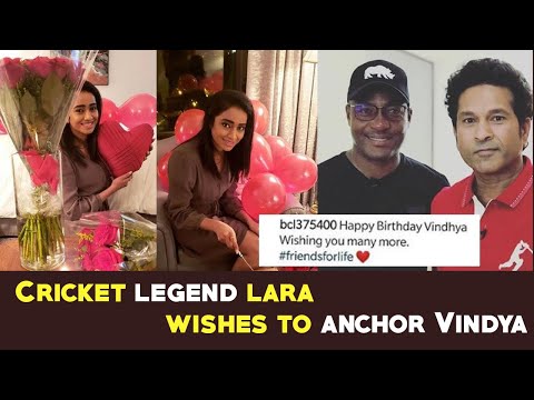 Cricket legend Brain Lara special Birthday wishes to Telugu Anchor Vindhya | Gup Chup Masthi