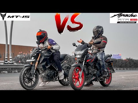 2024 TVS APACHE RTR 160 2v RACE EDITION..VS.. YAMAHA MT15 !! DRAG RACE MOST DEMAND RACE 😱🔥