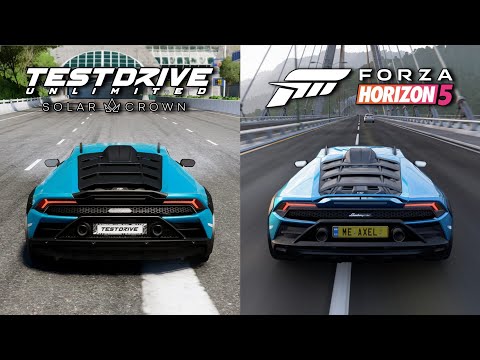 Test Drive Unlimited Solar Crown vs Forza Horizon 5 - Lamborghini Huracan Sterrato Sound Comparison