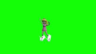 Animated Rabbit Dancing Princess Green Screen