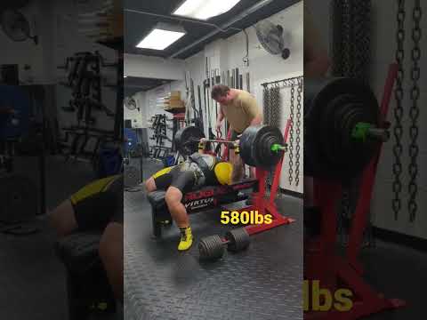 580lbs raw bench press. 4 more weeks till IPA Nationals.