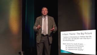 Dr. Alistar McGrath on stage giving his talk, C.S. Lewis and the Post Modern Generation: His Message 50 Years Later