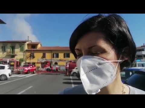 Casalguidi: incendio in piazza Vittorio Veneto