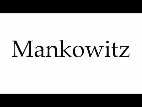 How to Pronounce Mankowitz