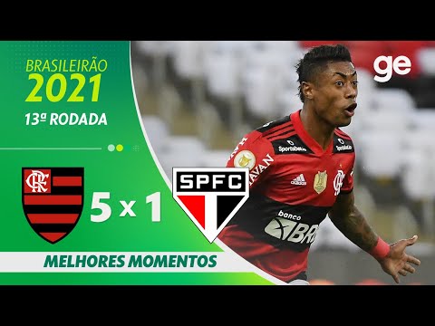 FLAMENGO 5 X 1 SÃO PAULO | MELHORES MOMENTOS | 13ª RODADA BRASILEIRÃO 2021 | ge.globo