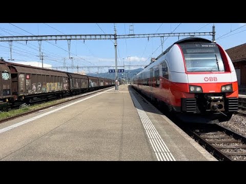 Bahnverkehr in St. Margrethen SG (17.07.2023)