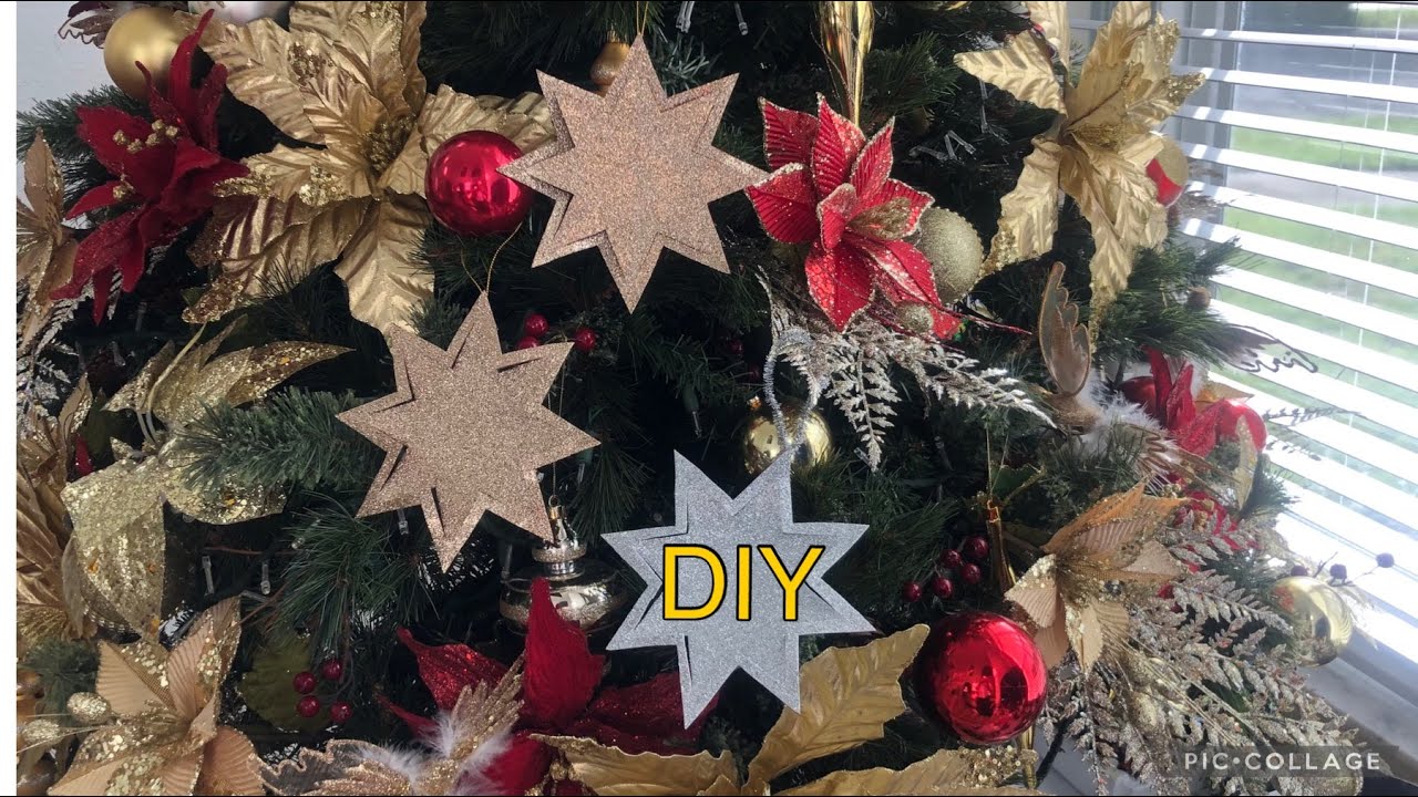 COMO HACER LINDAS ESTRELLAS PARA DECORAR EL ARBO DE NAVIDAD- DIY-FACIL RAPIDO EN FOAMI -GOMA EVA