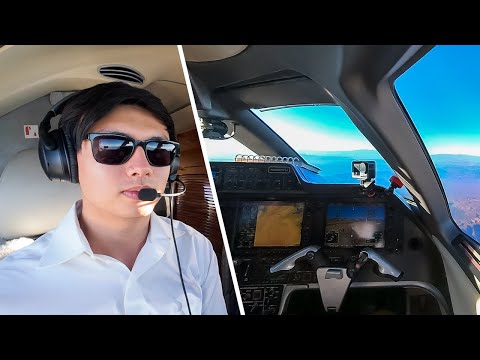 Private Jet Cockpit Flight in Phenom 300 - with ATC Radio