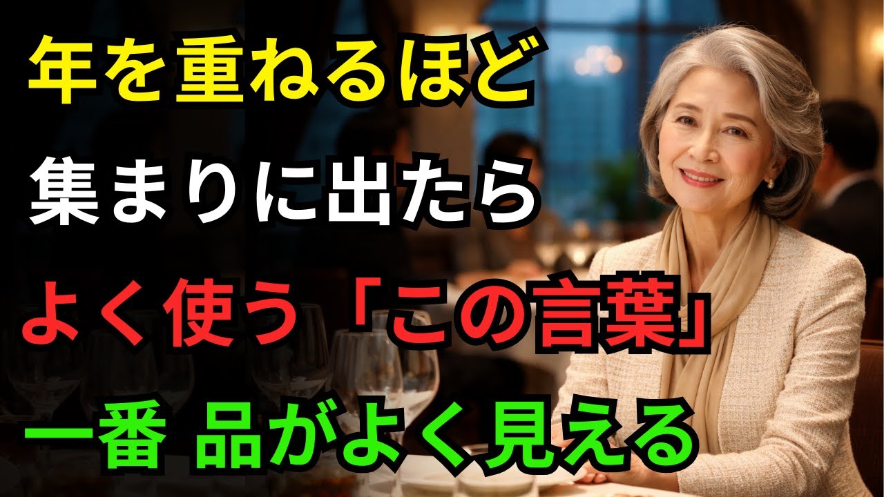 年を重ねて集まりに出ると、最も好感度が高く品格のある人は「こういう人」です｜集まりの主役にしてくれる、見事に際立つ会話術