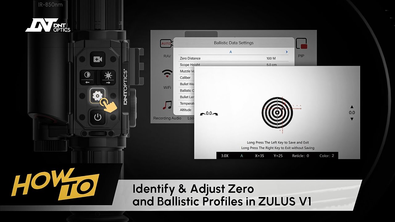 How to Identify & Adjust the Zero and Ballistic Profiles on ZULUS HD