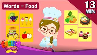 Kids vocabulary Theme "Food" - Fruits & Vegetables, World food, Dessert - Words Theme collection