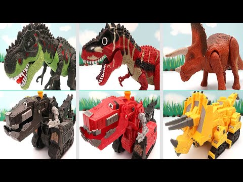 4 Real Dinosaurs Transformer 4 Dinosaur Robot! Dino Robot Battle video -  공룡 배틀  로보트 티라노사우루스 안킬로