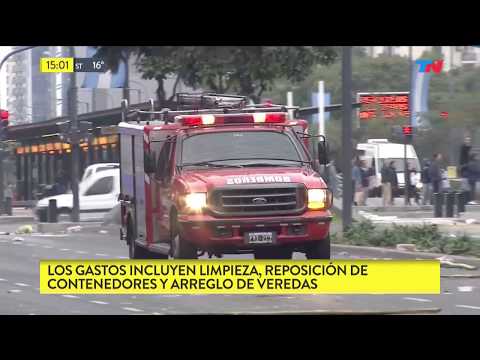 Los destrozos del piquete en la 9 de Julio costarán 2 millones