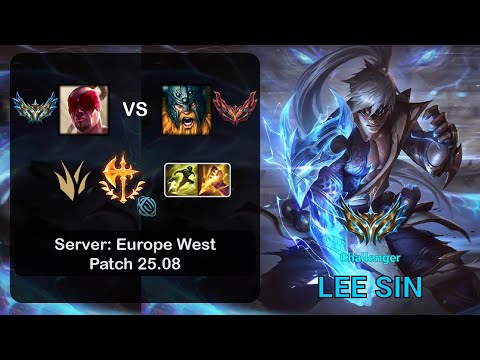 Lee Sin Jungle vs Olaf - EUW Challenger - Patch 25.08