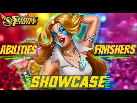 Dazzler - Abilities and Finishers *Showcase* 4K 60FPS - Marvel Strike Force Gameplay