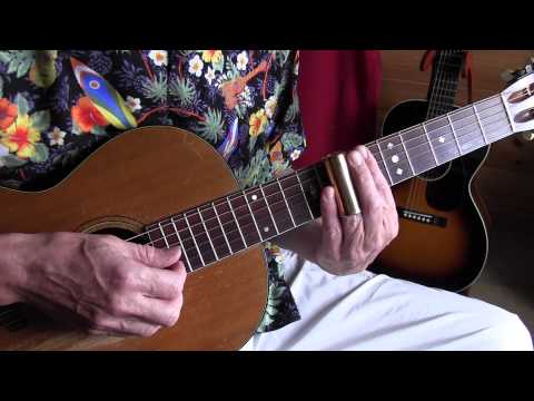 Lesson - acoustic slide guitar - Snake Eyes Blues