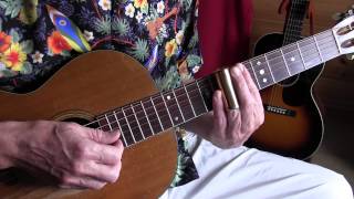 Lesson - acoustic slide guitar - Snake Eyes Blues