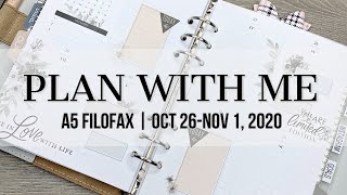 Plan with Me | A5 Filofax | Cloth & Paper Inserts | Oct 26-Nov 1, 2020 #filofax